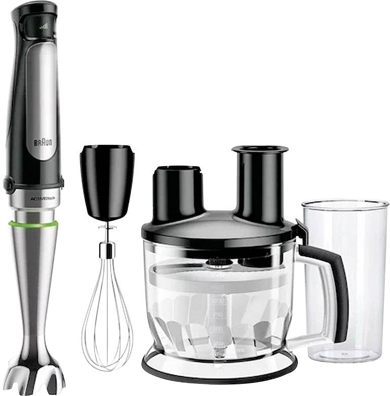 Braun MultiQuick 7 MQ 7075X Frullatore ad immersione 1000 W con misurino, con trituratore, con frusta frullatore, Sbatti-0