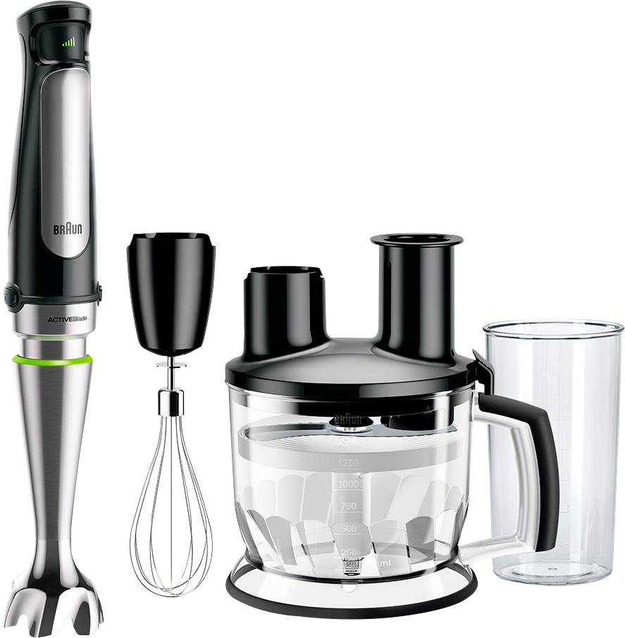Braun MultiQuick 7 MQ 7075X Frullatore ad immersione 1000 W con misurino, con trituratore, con frusta frullatore, Sbatti-2