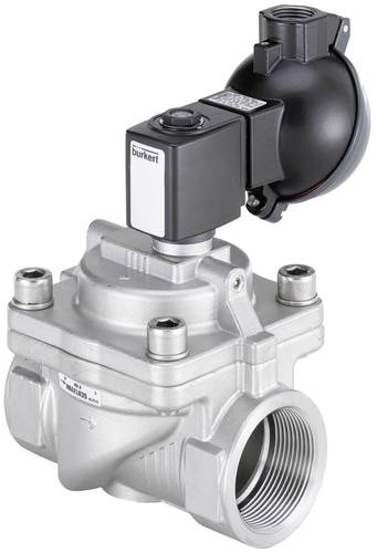 Valvola industriale con motore elettrico attuatore, montata su un involucro argentato con molteplici attacchi e raccordi.