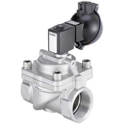 Valvola industriale con motore elettrico attuatore, montata su un involucro argentato con molteplici attacchi e raccordi.