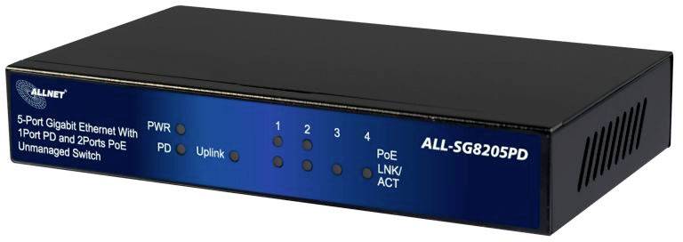 Allnet ALL-SG8205PD ALL-SG8205PD Switch di rete 4+1 Porte Funzione PoE