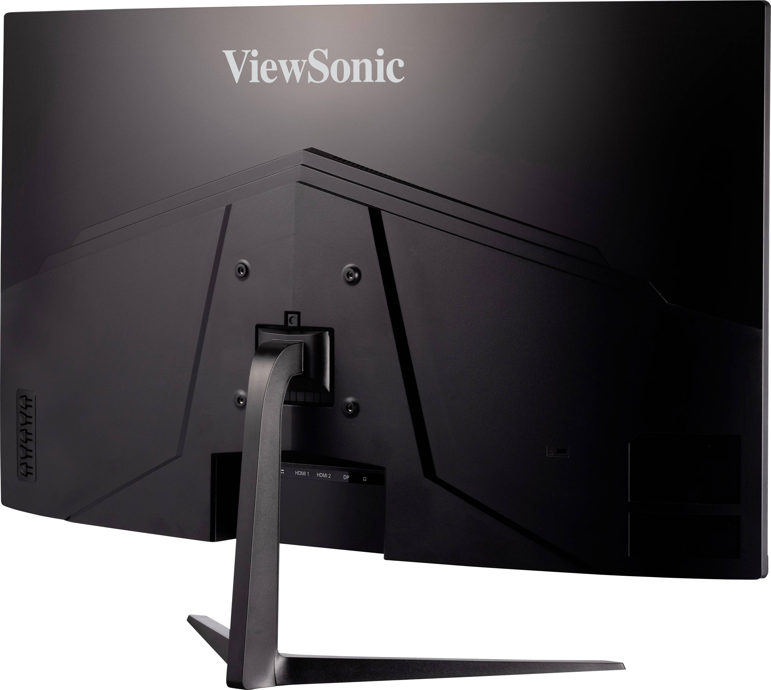 Un monitor a schermo piatto in vista posteriore; mostra il design distintivo, sottile e il supporto stabile del display.