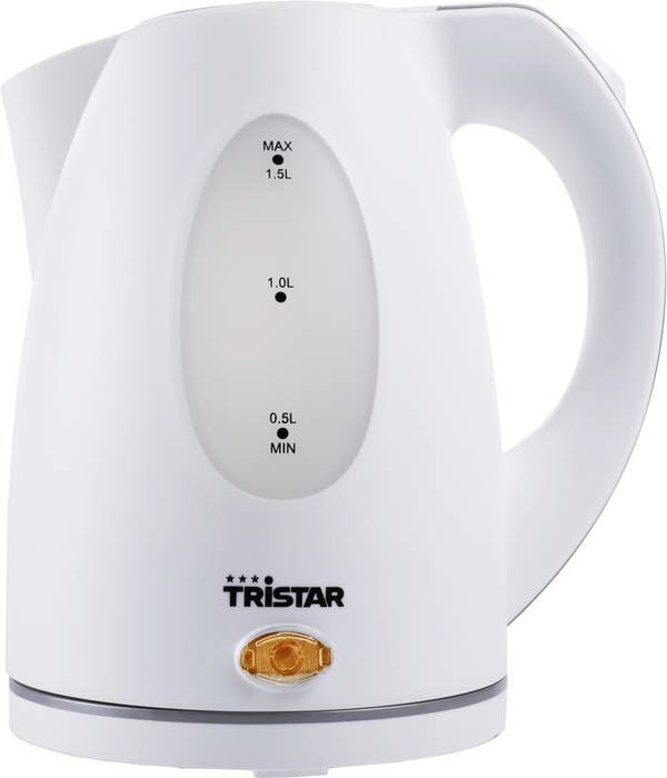 Tristar WK-1324 Bollitore senza filo, Senza BPA, Protezione da surriscaldamento Bianco