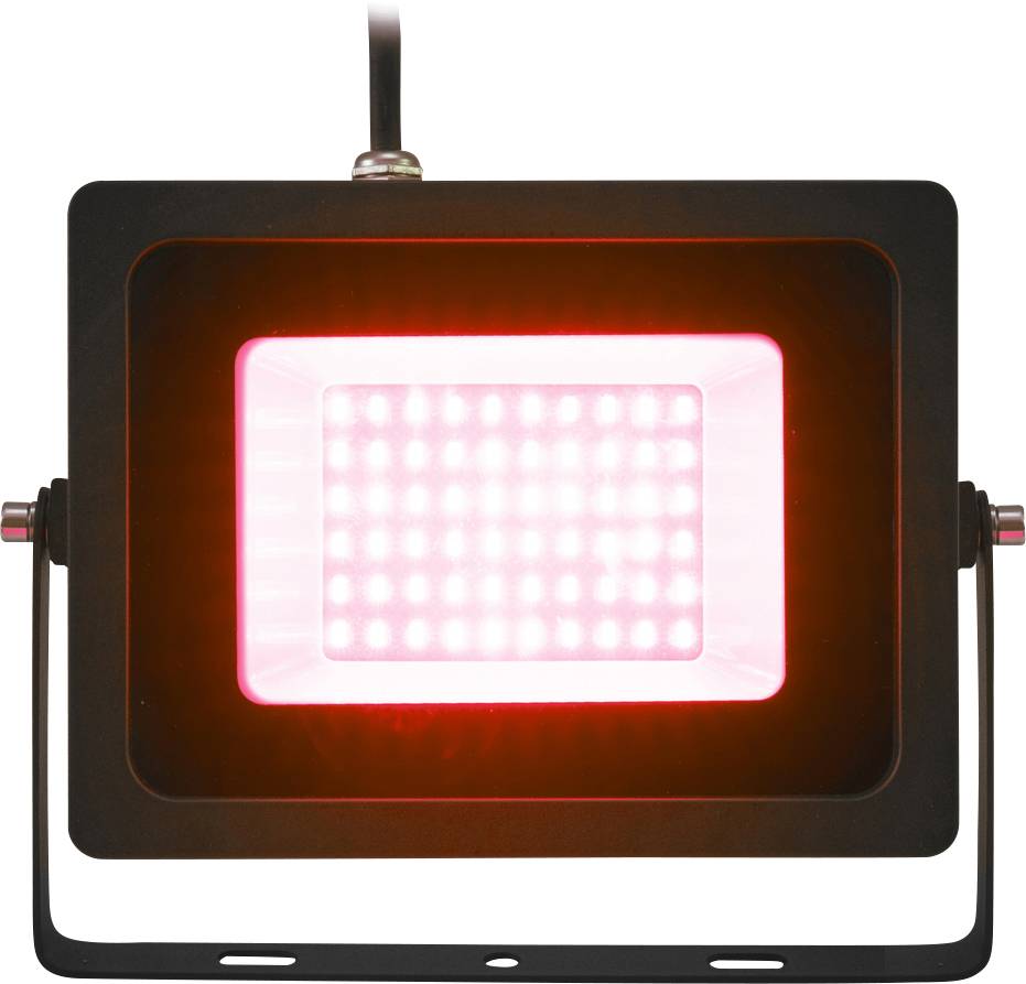 'Proiettore LED rosso con numerose diodi luminosi, adatto per illuminazione esterna.'