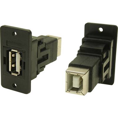 Due adattatori USB con alloggiamento nero, uno visto frontalmente con la porta visibile, l'altro mostrato di lato.