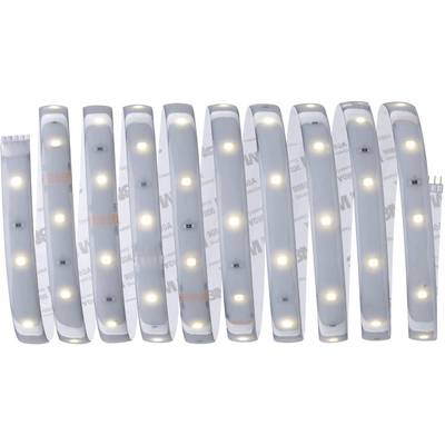 'Striscia LED con LED luminosi distribuiti uniformemente su sfondo bianco.'