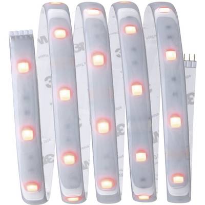 Barra luminosa LED bianca a forma di anello con LED rossi luminosi distribuiti uniformemente. Adatta per illuminazione decorativa.