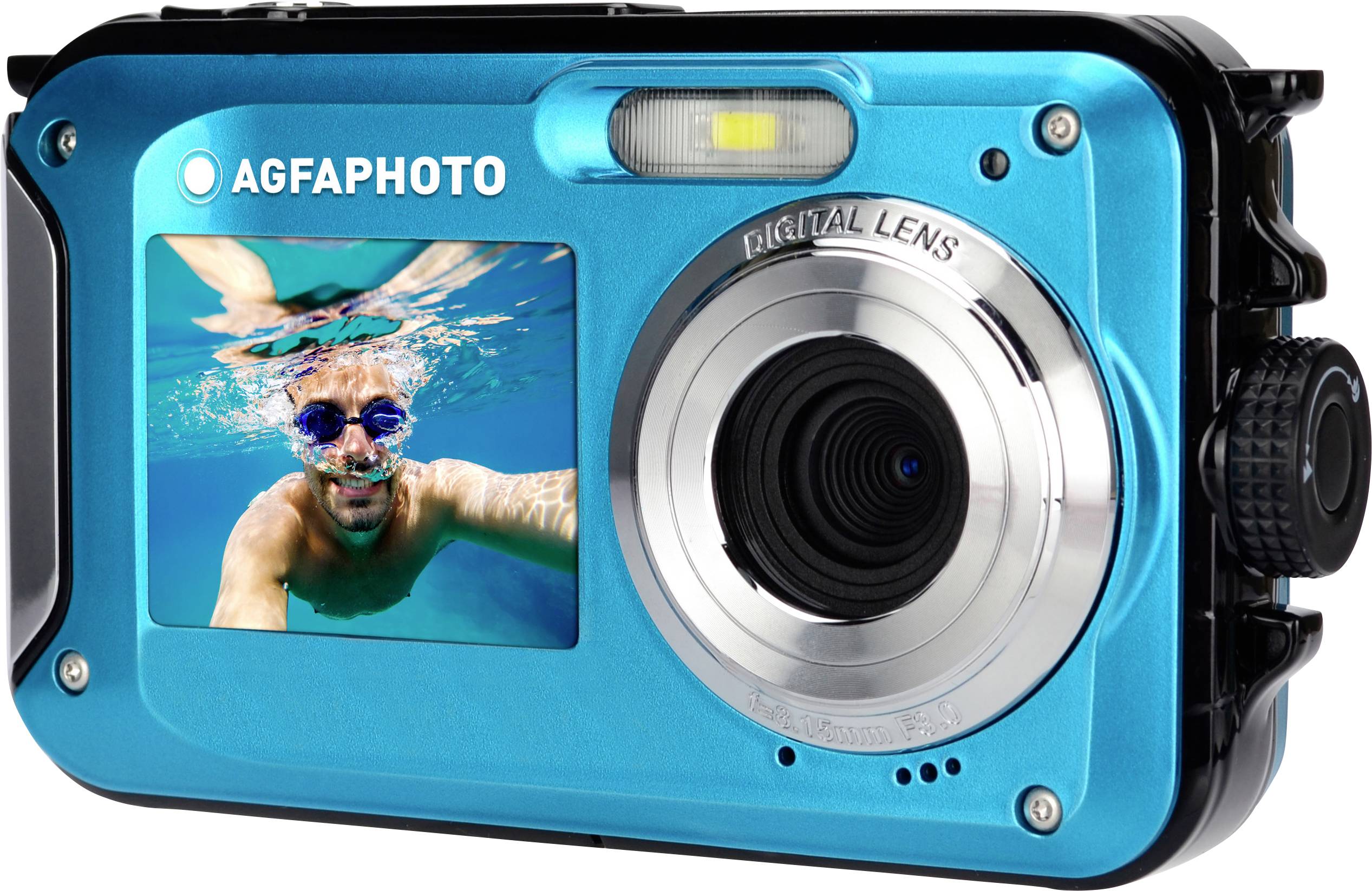 AgfaPhoto Digitalkamera Fotocamera digitale 24 Megapixel Blu incl. Batteria, incl. Custodia Macchina fotografica subacqu-0