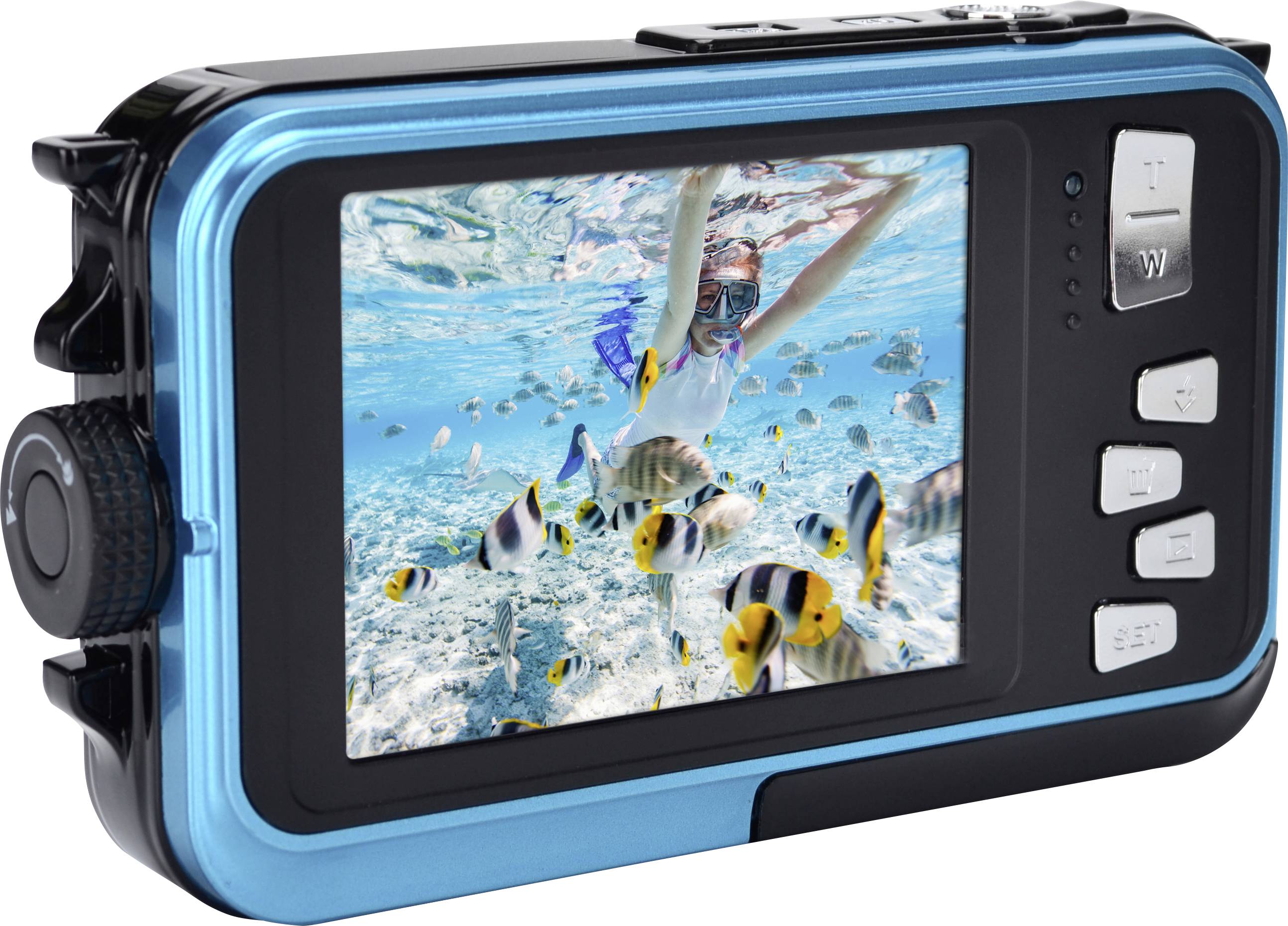 AgfaPhoto Digitalkamera Fotocamera digitale 24 Megapixel Blu incl. Batteria, incl. Custodia Macchina fotografica subacqu-3