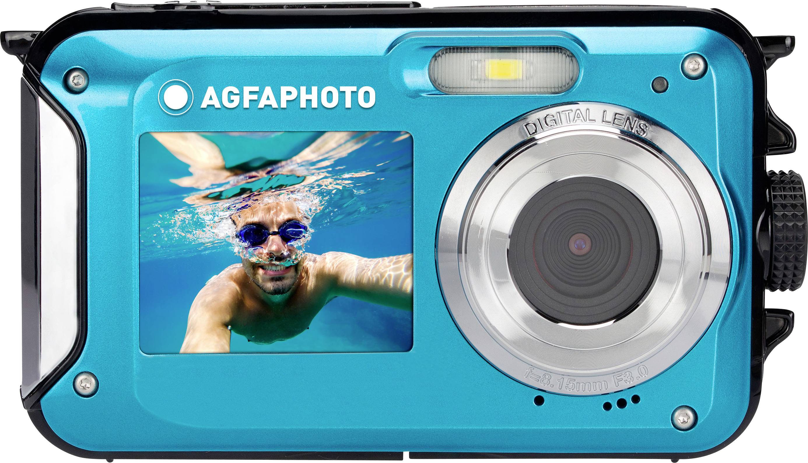 AgfaPhoto Digitalkamera Fotocamera digitale 24 Megapixel Blu incl. Batteria, incl. Custodia Macchina fotografica subacqu-5
