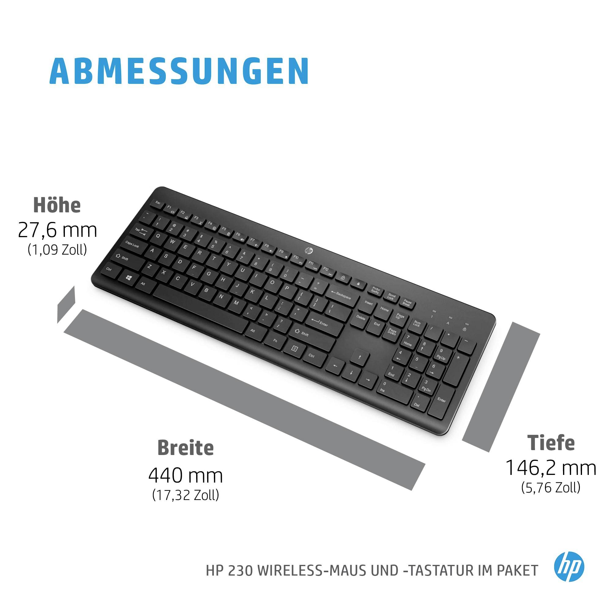 HP 230 WL Senza fili Kit tastiera, mouse Tedesco, QWERTZ-1