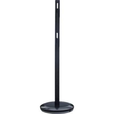 Portaombrelli in metallo, design sottile nero, adatto per ingressi o uffici.