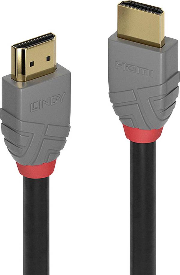 LINDY HDMI Cavo Spina HDMI-A, Spina HDMI-A 7.50 m Antracite, Nero, Rosso 36966 contatti connettore dorati Cavo HDMI