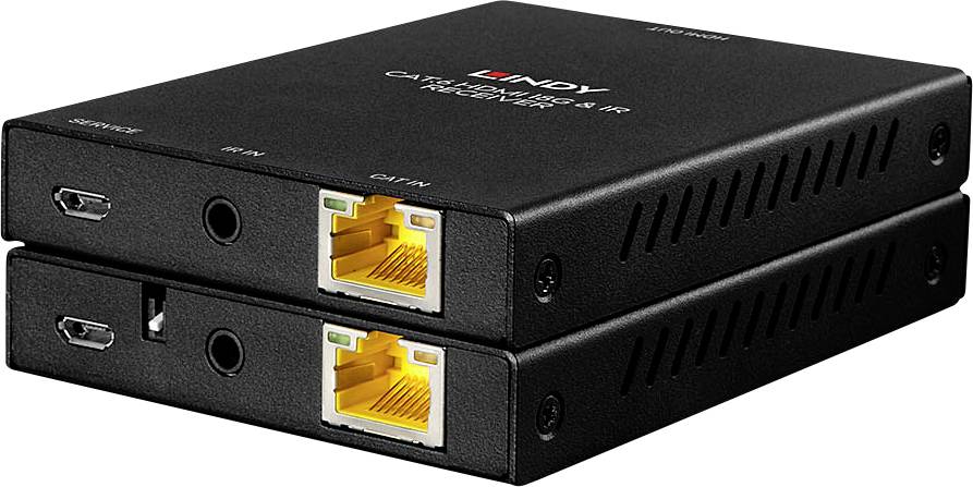 Un adattatore di rete nero con porte Ethernet e porte USB.