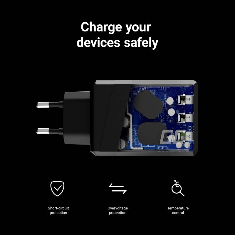 Caricatore Alimentatore Caricabatterie Usb Ricarica Rapida Quick Charge 3.0-7