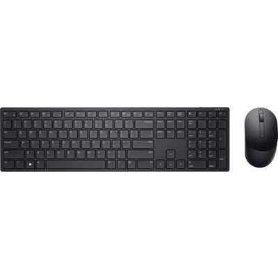 Set tastiera e mouse wireless, nero. Tastiera con tastierino numerico e tasti funzione; mouse ergonomico con rotella.