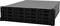 Un server nero con sedici vani per unità e indicatori di stato verdi che brillano.
