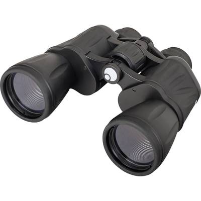 Un binocolo nero con lenti grandi, ideale per osservare oggetti lontani.