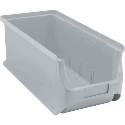 Contenitore grigio in plastica con design aperto, adatto per riporre oggetti.