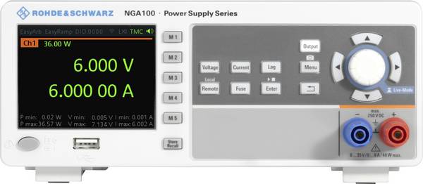 Rohde & Schwarz NGA101 Alimentatore da laboratorio regolabile  35 (max.)  6 A (max.) 40 W  Programmabile, Controllo remoto Num. uscite 1 x