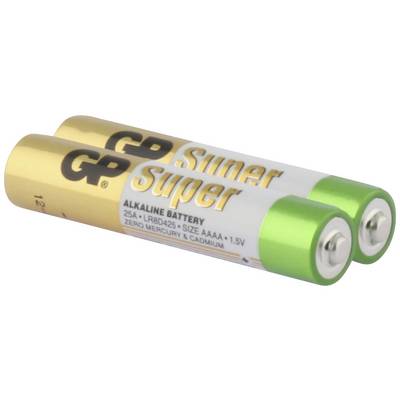 Due batterie verdi GP Ultra AA una accanto all'altra con la scritta "ALKALINE BATTERY AAA 1.5V" e un grande logo "GP" giallo.