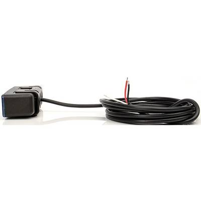 Un cablaggio nero con due estremità di fili aperti e un adattatore rettangolare utilizzato per connessioni elettroniche.
