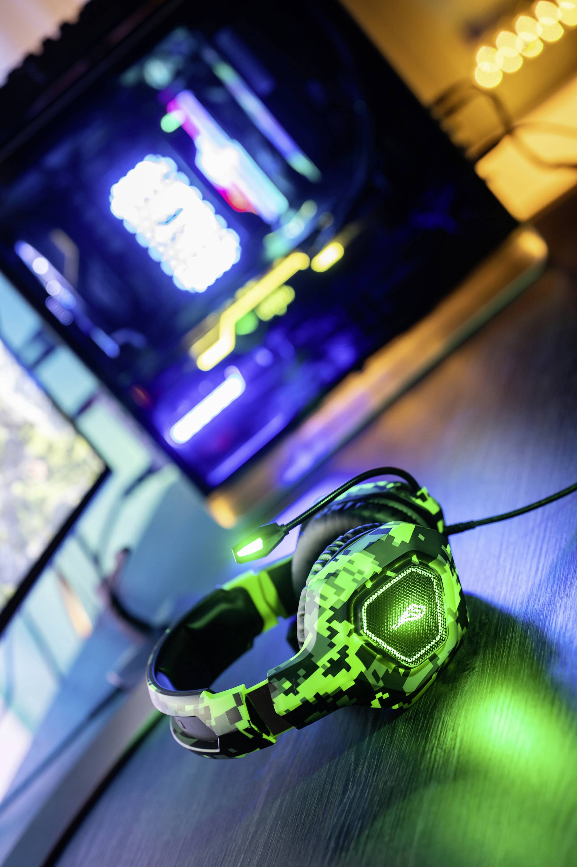SureFire Skirmish Auricolare Cablato A Padiglione Gaming USB tipo A Nero, Mimetico, Verde-3