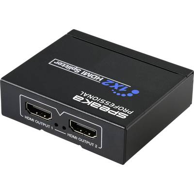 SpeaKa Professional SP-HDS-110 1+2 Porte Distributore, splitter HDMI  3840 x 2160 Pixel Nero 