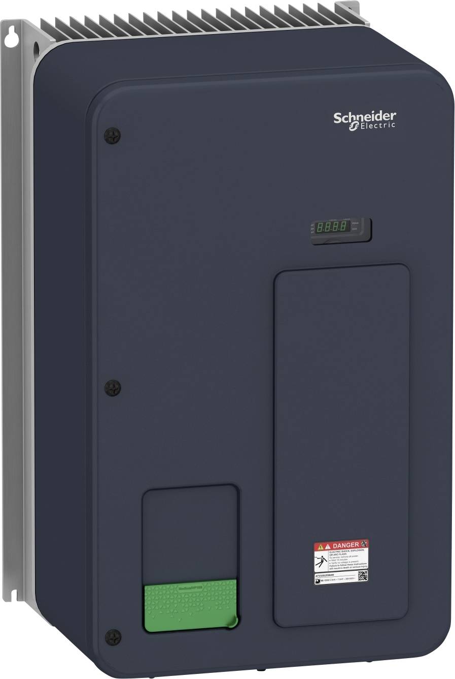 Armadio elettrico di controllo con display e diversi interruttori, contrassegnato 'Schneider Electric', per la gestione di sistemi elettrici.