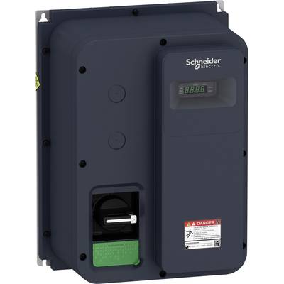 Un dispositivo elettrico di Schneider Electric con un display, interruttori e avvisi di avvertenza.