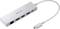 Un hub USB-C bianco Samsung con porte per HDMI, Ethernet, due USB e alimentazione USB-C, collegato tramite un cavo USB-C.