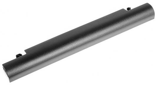 Un notebook batteria grigia cilindrica, posizionata orizzontalmente.