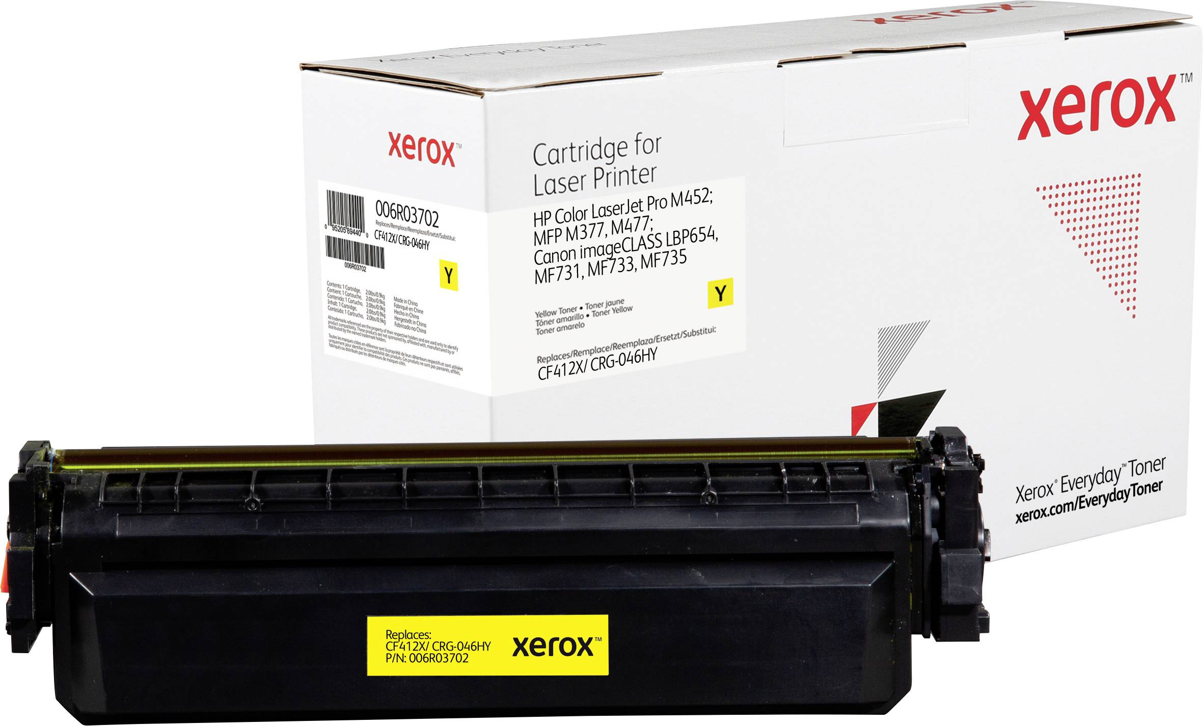 Xerox Toner sostituisce Canon, HP 410X, CF412X, CRG-046HY Compatibile Giallo 5000 pagine Everyday™ Toner 006R03702