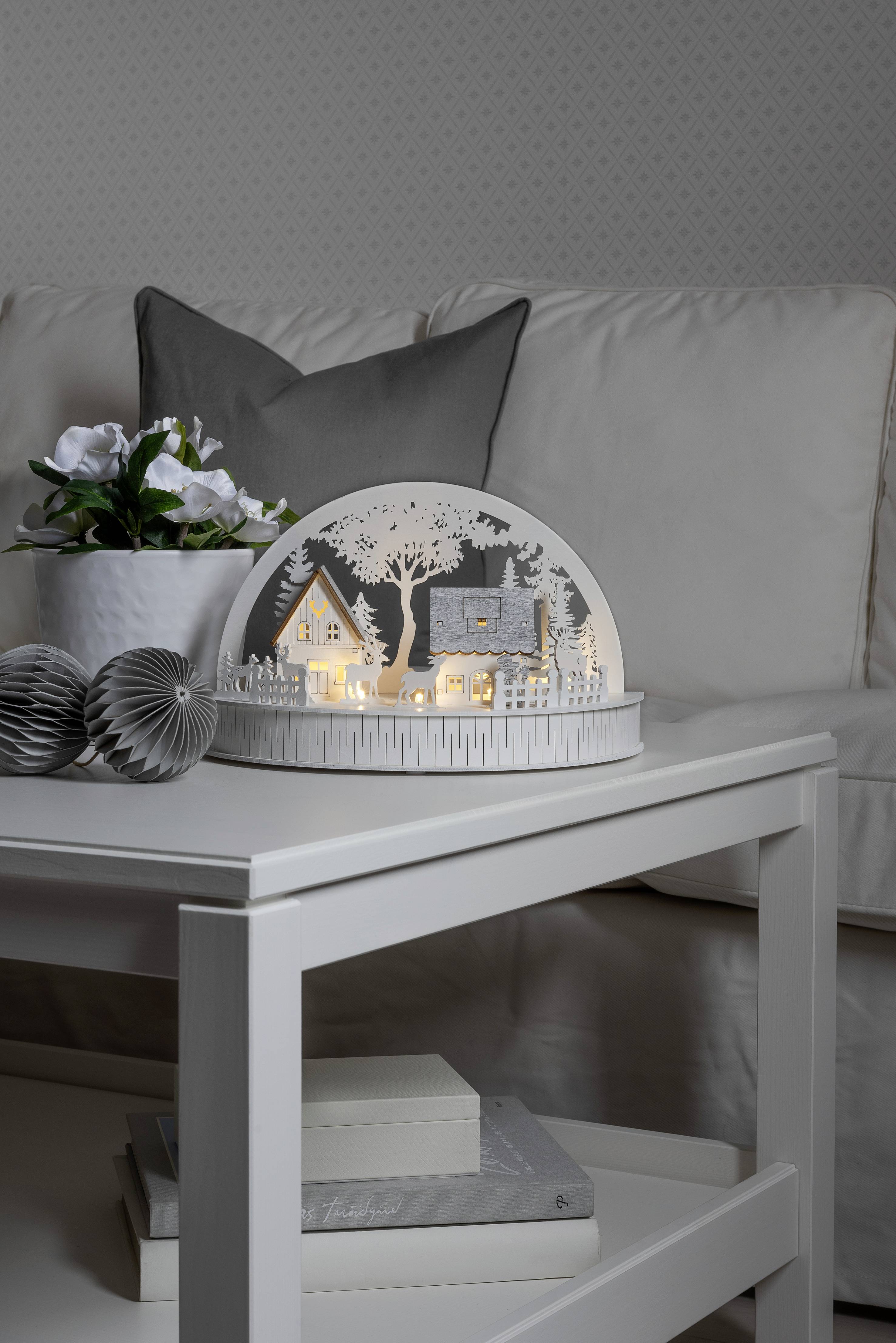 Konstsmide 3280-210 arco di candele Casa con animali Bianco caldo LED (monocolore) Bianco-2