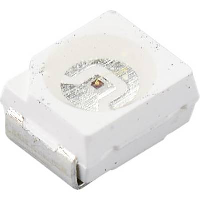 Piccolo LED bianco con custodia rettangolare e contatti metallici sui lati, adatto per applicazioni elettroniche.
