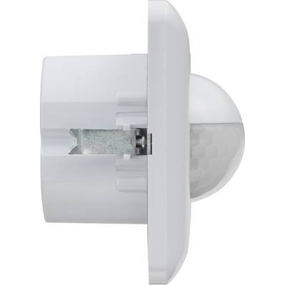 Un sensore di movimento bianco con design emisferico montato su una parete, per rilevare movimenti nell'ambiente.