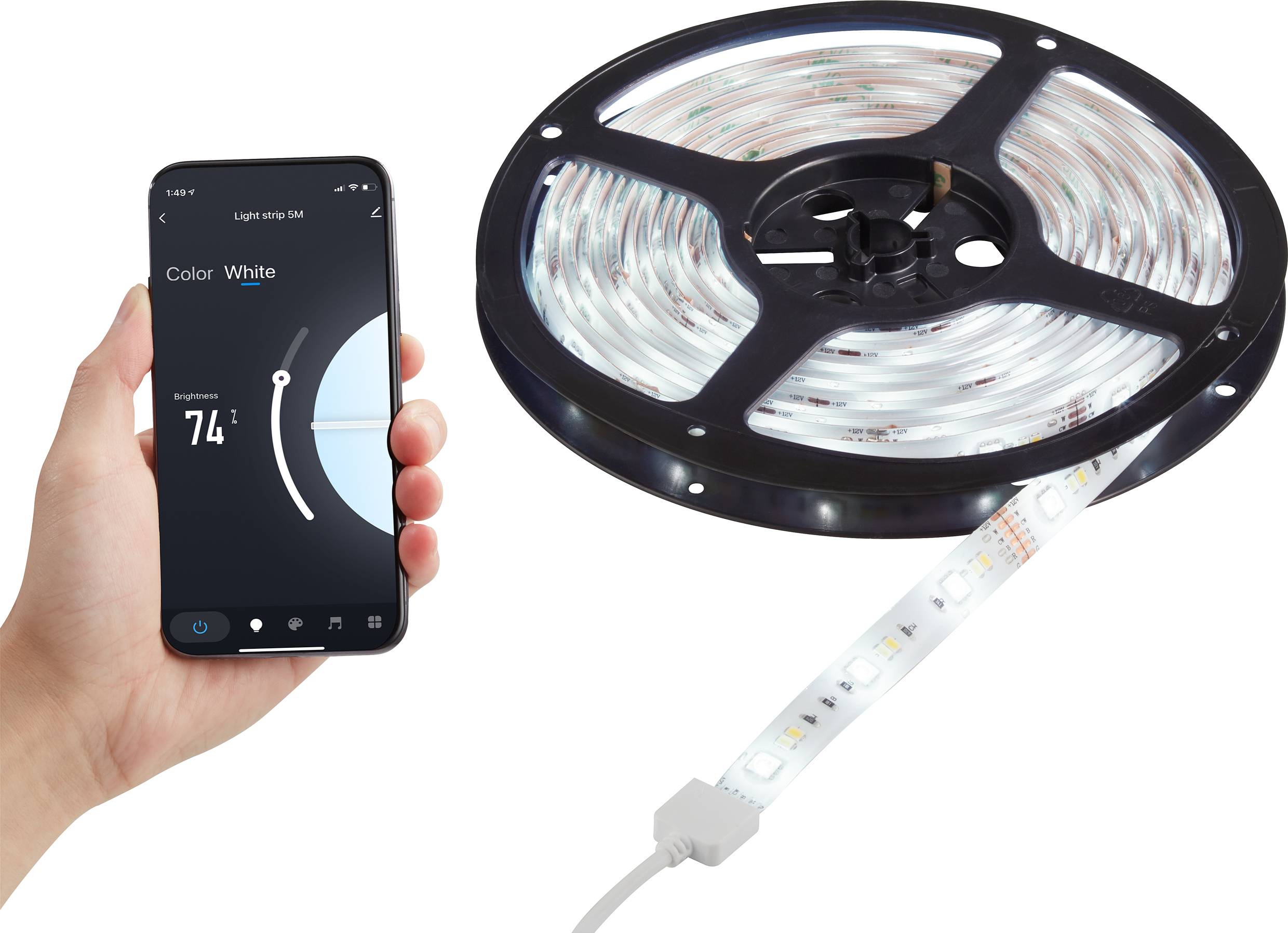 RGBW Tuya-App Stripes SY-4755428 Barra LED con spina 230 V/AC 5 m RGBW, Bianco caldo, Bianco freddo 1 pz.
