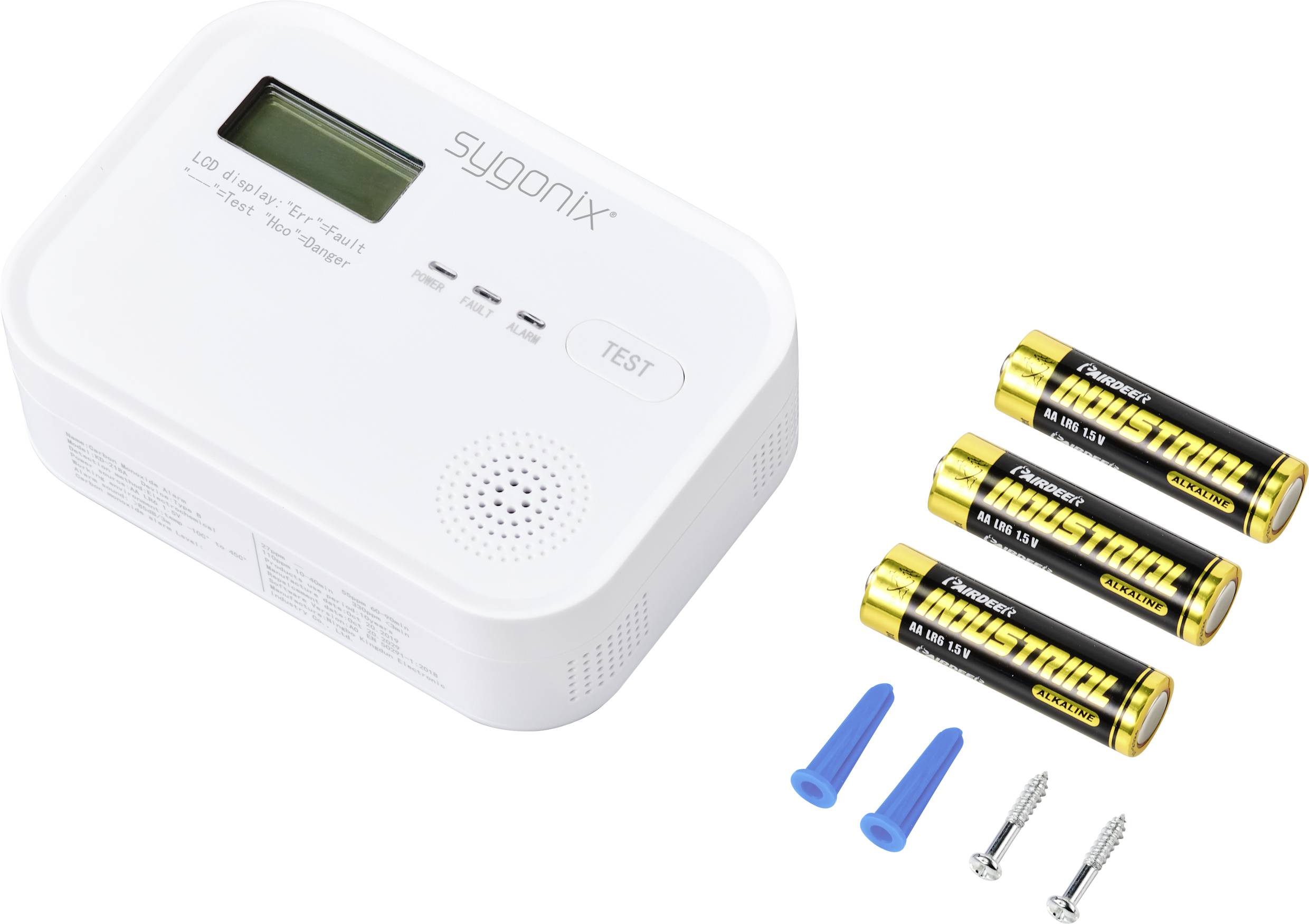 Sygonix Rilevatore monossido di carbonio con sensore interno a batteria Rileva Monossido di carbonio-6