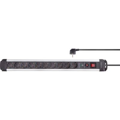 Multipresa con nove prese, interruttore rosso di accensione/spegnimento e indicatore LED.
