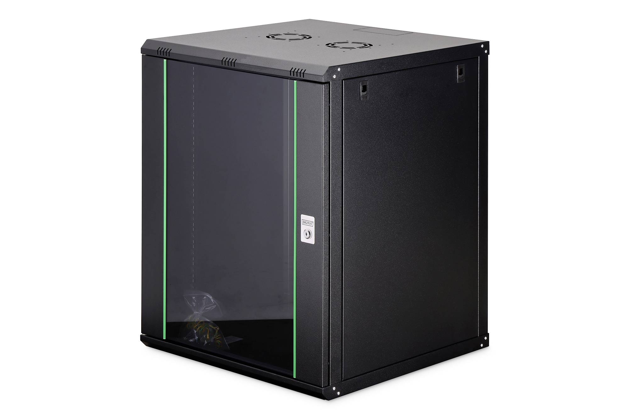Digitus DN-19 16U-6/6-EC-SW Armadio rack da parete 19" (L x A x P) 600 x 816 x 600 mm 16 U Nero, Nero (opaco), Nero (RAL