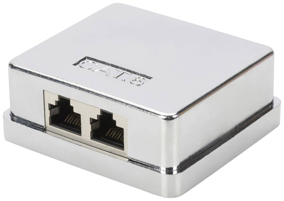 SCATOLA DI GIUNZIONE DOPPIA PER CAVO CATEGORIA 6 CON 2 PORTA RJ45 E DUE MORSETTIERE DIGITUS-0