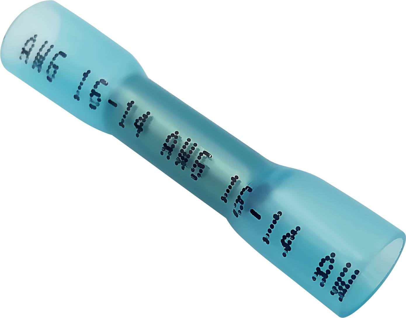 Un connettore blu per cavi con le scritte 'AWG 16-14' e '27.4 lbs', utilizzato per il collegamento elettrico dei fili.