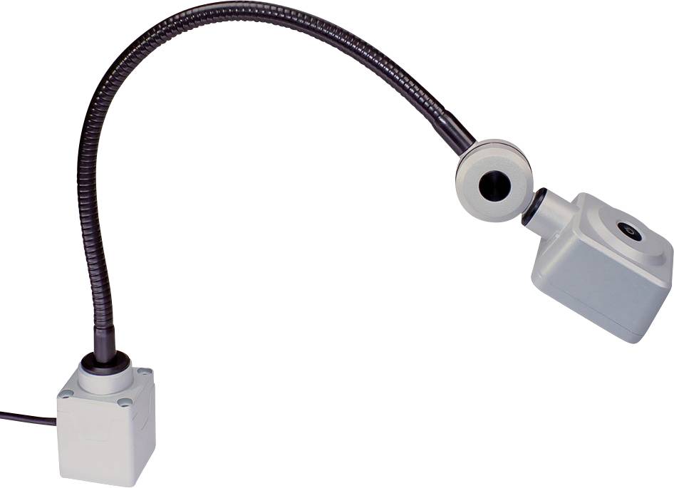 Una lampada da macchina flessibile con braccio regolabile, ideale per illuminare aree di lavoro destinate a lavori di precisione.