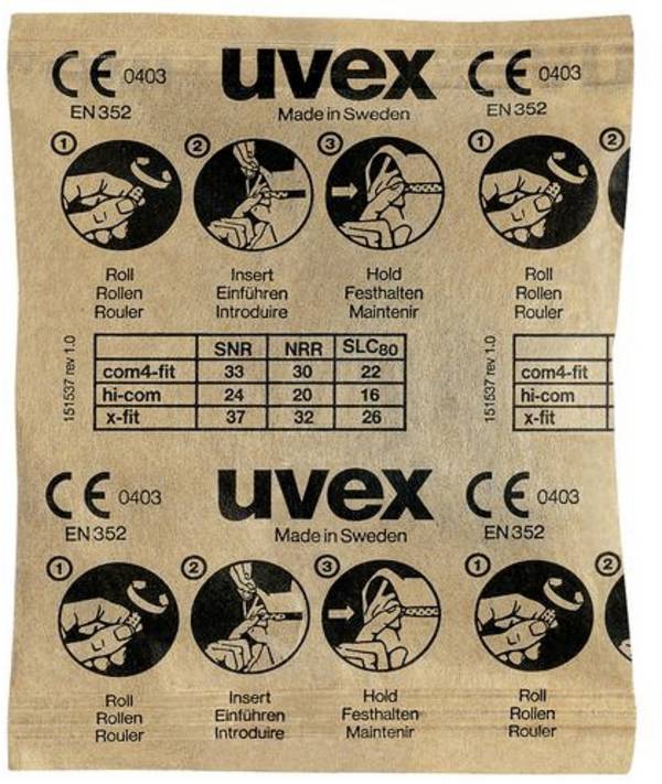 uvex 2112087 x-fit Tappi per le orecchie 37 dB usa e getta EN 352-2   100 Paio/a