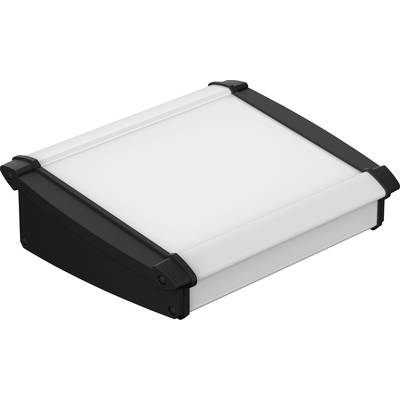 Un pannello luce LED rettangolare nero con copertura bianca, adatto per montaggio a soffitto o a parete, in vista angolata dall'alto.