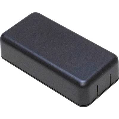 Un contenitore rettangolare nero in plastica con angoli arrotondati. Potrebbe essere un componente per dispositivi elettronici.
