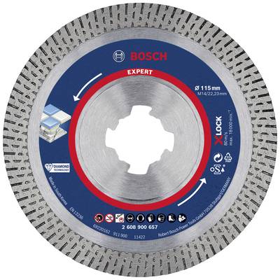 'BOSCH Disco da taglio diamantato, Esperto per malta, Ø 115 mm, attacco X-LOCK. Adatto per lavori murari, alta prestazione di taglio.'