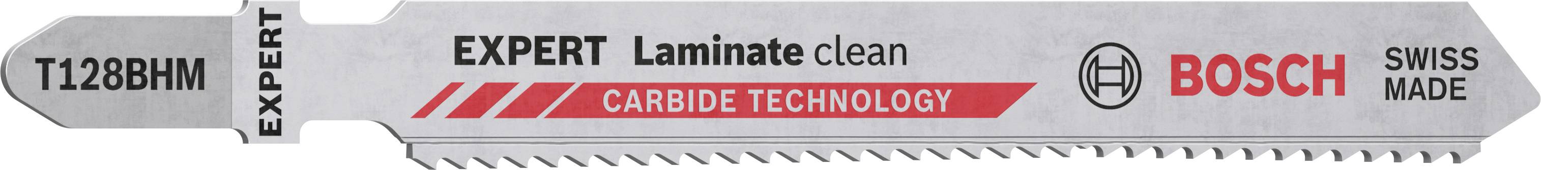 Lama Bosch Expert 'Laminate clean', Modello T128BHM, adatto per laminato. Prodotto in Svizzera, con tecnologia in metallo duro.