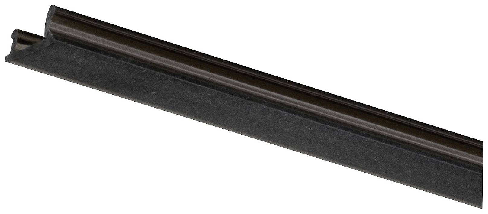 Guarnizione in gomma nera a forma di L, comunemente utilizzata per sigillare porte o finestre al fine di prevenire le correnti d'aria.