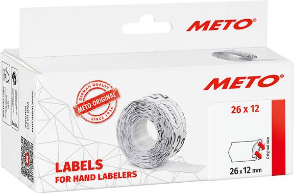 METO Etichetta per prezzo 9506162 Staccabile Larghezza etichette: 26 mm Altezza etichette: 12 mm Bianco 1 pz.